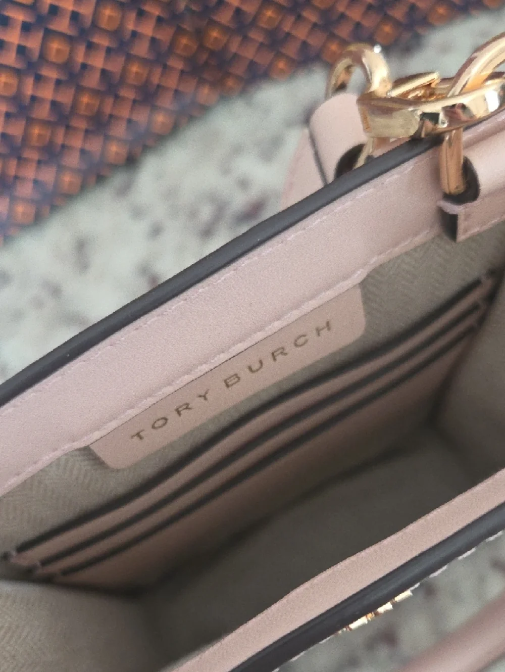Tory Burch Pink Geometric Mini Satchel with Gold Hardware NWT - Picture 3 of 6